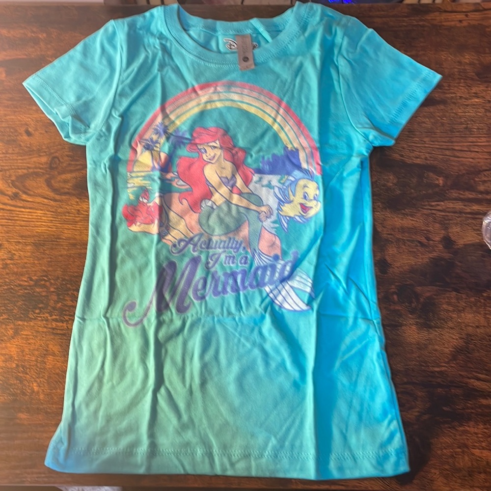 Kids Disney Little Mermaid shirt Size S(6) teal